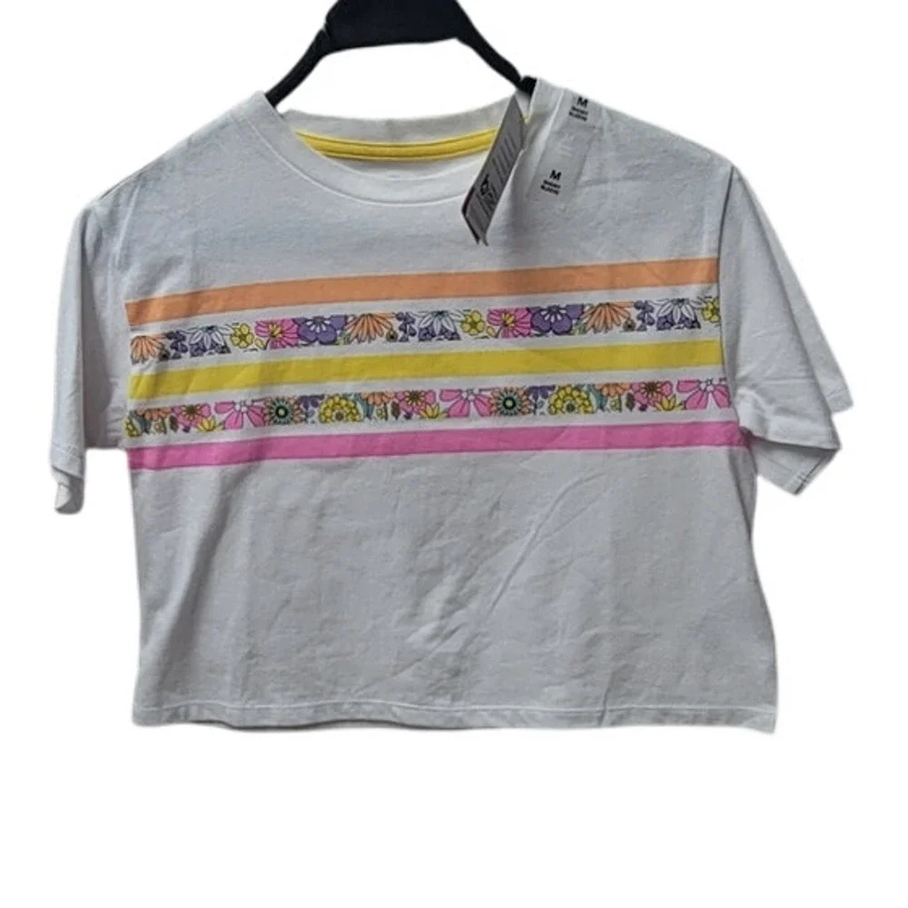 Epic Threads Big Girls Striped Graphic Boxy Top M